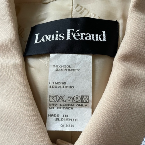 Louis Feraud Cream Black Geometric Color Block Wool Hidden Button Blazer Jacket - Picture 8 of 12